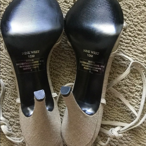 Nine West womens sandals grey bright with lace-up heels, size 10M, new - Picture 7 of 9